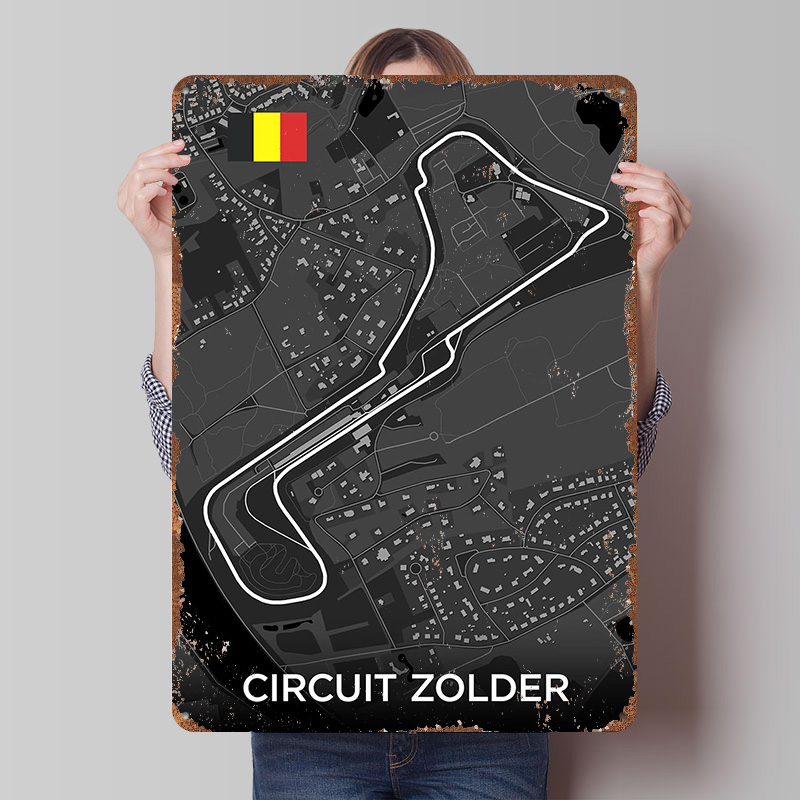 Custom Map Poster - Circuit Zolder Track Map Metalen Poster