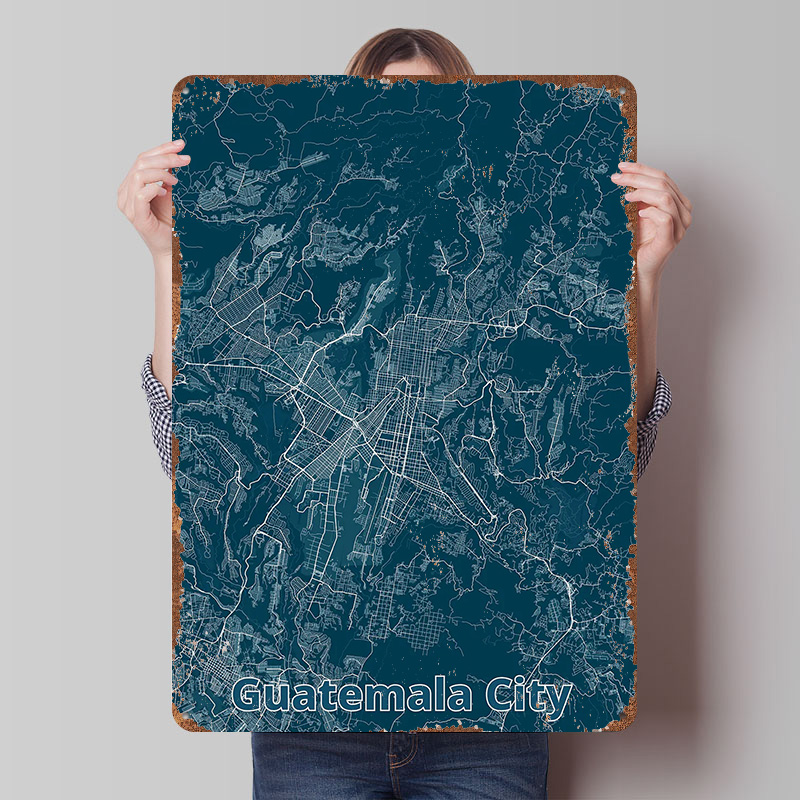 Guatemala City kaart blikken p - Custom Map Poster recensie en prijs