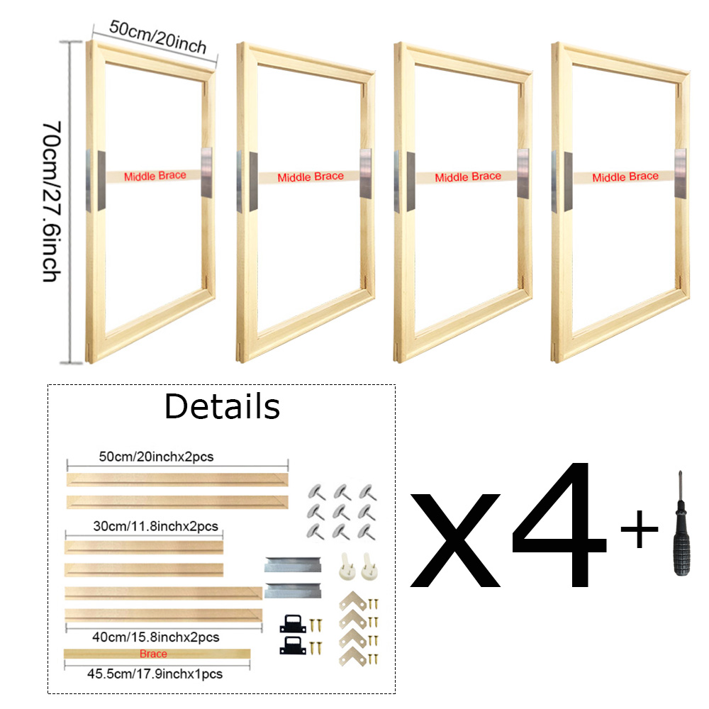 4 stuks/verpakking van 50x70cm - Engraved Wood Frame recensie en prijs