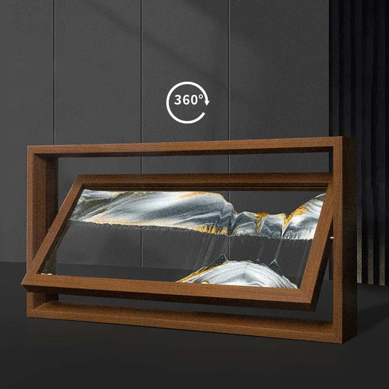 3d Draaibaar Zandlandschap Bew - Engraved Wood Frame recensie en prijs