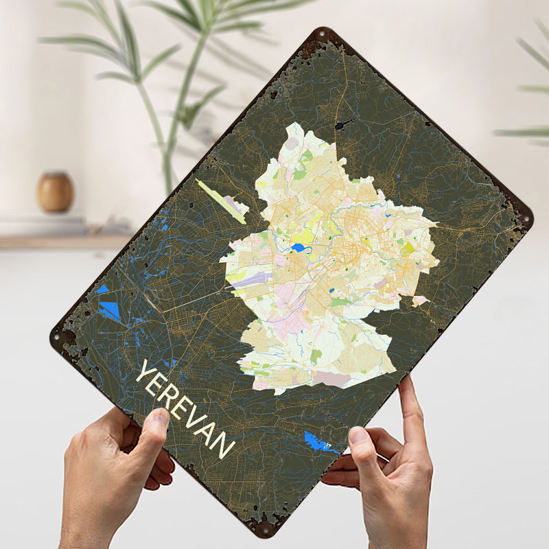 Yerevan stadskaart blikken pos - Custom Map Poster recensie en prijs