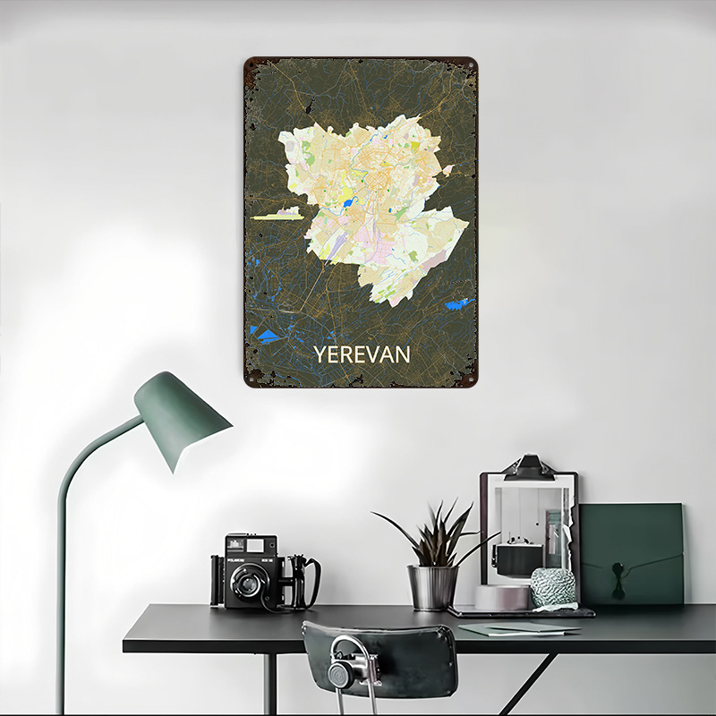 Yerevan stadskaart blikken pos - Custom Map Poster recensie en prijs