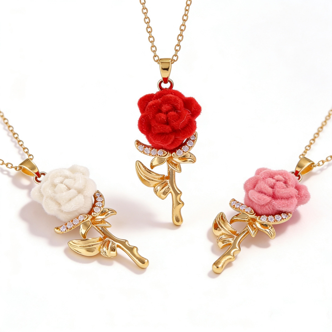 Dames ketting met roos en Fran - Birth Flower Necklace recensie en prijs