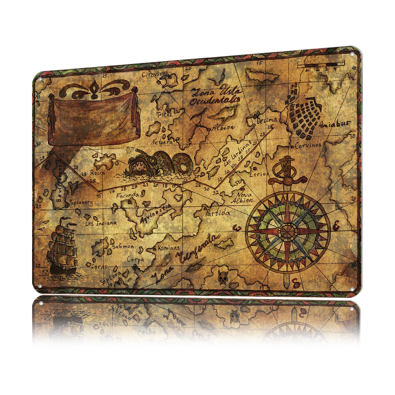 Vintage wereldkaart geprinte p - Custom Map Poster recensie en prijs